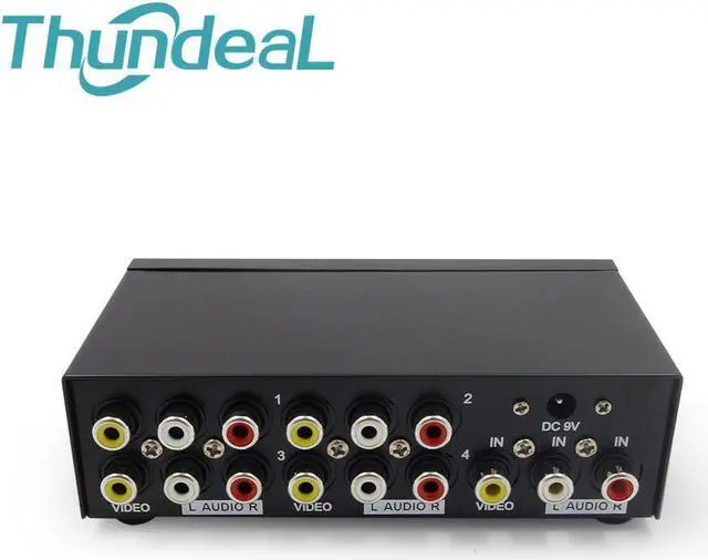 Alt view image 4 of 6 - AV Splitter DVD HDTV RCA Video Splitter Box 1 to 8 out 3 RCA Distributor 1 in 4 RCA Audio Video AV Adapter not Switcher Switch