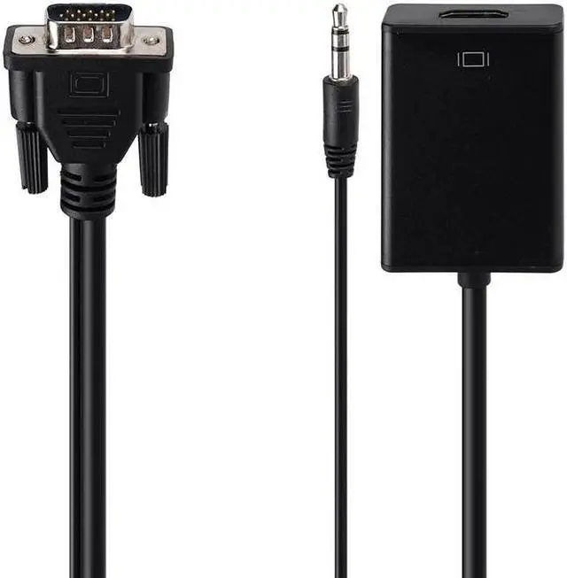 Alt view image 3 of 4 - Larryjoe 2018 est 0.15m VGA to HDMI Converter Cable Adapter with Audio 1080P VGA HDMI Adapter for PC Laptop to HDTV Projector