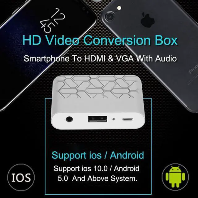 Alt view image 2 of 6 - EGRINCY USB To HDMI VGA Video Converter 1080p Smart Phone To VGA HDMI Digital AV Multiport Adapter For iPhone iPad Android Phone