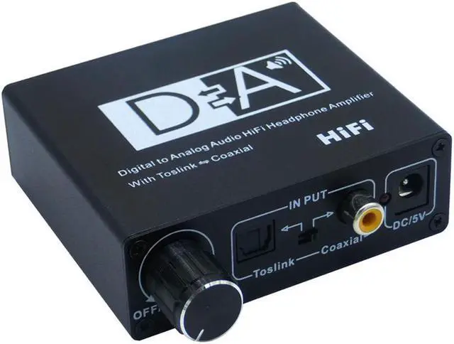 Alt view image 2 of 6 - Digital to Analog Audio Converter HiFi Headphone Amplifier With Toslink to Coaxial 2RCA 3.5mm Jack Stereo Audio Output Adapter