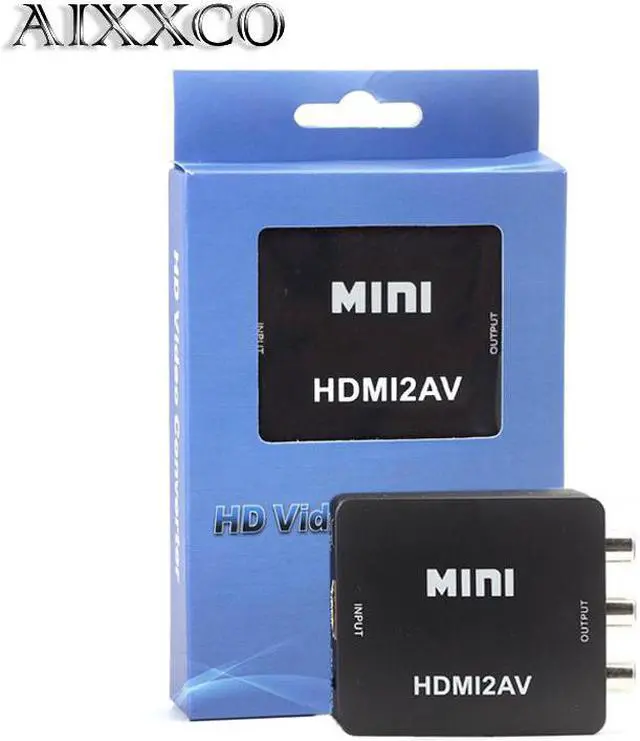 Main image of AIXXCO Mini HD Video Converter Box HDMI to RCA AV/CVSB L/R Video 1080P HDMI2AV Support NTSC PAL Output HDMI TO AV Adapter