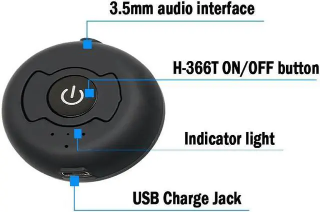 Alt view image 2 of 6 - kebidu H-366T Multi-point Wireless Audio Bluetooth Transmitter Music Stereo Dongle Adapter For TV Smart PC MP3 Bluetooth4.0 A2DP