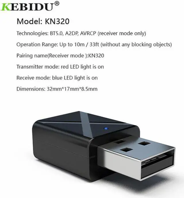 Alt view image 5 of 5 - USB Bluetooth Receiver Transmitters 5.0 Wireless Audio Music Stereo adapter Dongle for TV PC Bluetooth Speaker Headphone