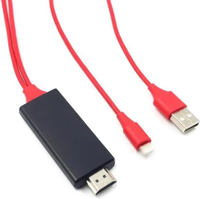 Alt view image 3 of 6 - 1080P HDMI Cable for Lightning to HDMI HDTV TV Adapter Digital AV 8 Pin Cable For iPad Pro Air For iPhone X 8 7 7 Plus 6S 6 5S