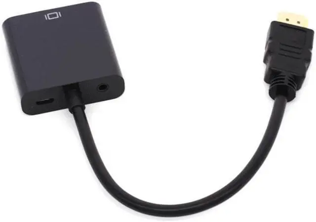 Alt view image 6 of 6 - Black HDMI to VGA Adapter Digital to Analog Audio Converter M/F Video Cable for Xbox 360 PS3 PS4 PC Laptop TV Box to Projector
