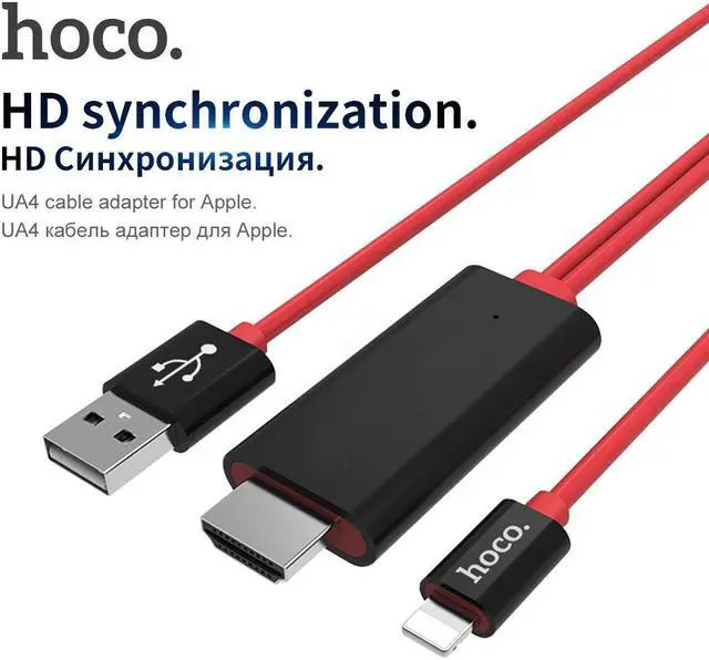 Alt view image 3 of 6 - HOCO For Lightning to HDMI Digital Cable 1080P HDTV TV Adapter Smart Converter HDMI Cable for Apple iPhone 7 6 6S Plus ipad O5
