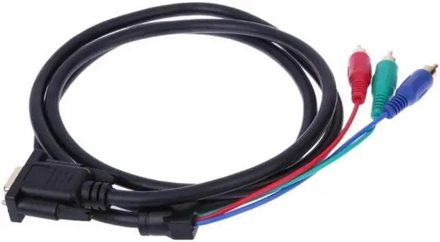 Alt view image 3 of 5 - 1.5M 5Ft Vga To Tv 3 Rca Component Av Premium Version Audio Cable Adapter Cable Copper For Pc Laptop Tv Rgb Display System