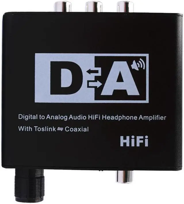 Alt view image 4 of 6 - Digital to Analog Audio Converter HiFi Headphone Amplifier With Toslink to Coaxial 2RCA 3.5mm Jack Stereo Audio Output Adapter