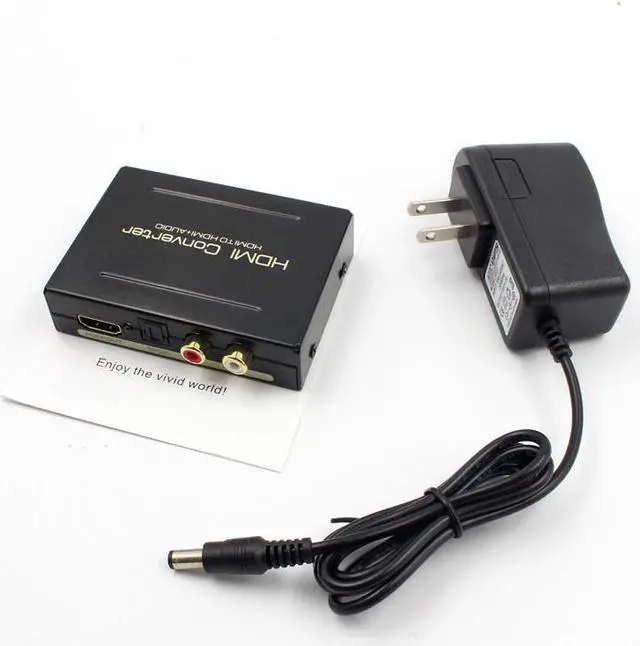 Main image of HDMI to HDMI Optical + SPDIF + RCA L/R Extractor Converter Audio Splitter Adapter 1080P EU US UK AU Plug AC Power Adapter P0