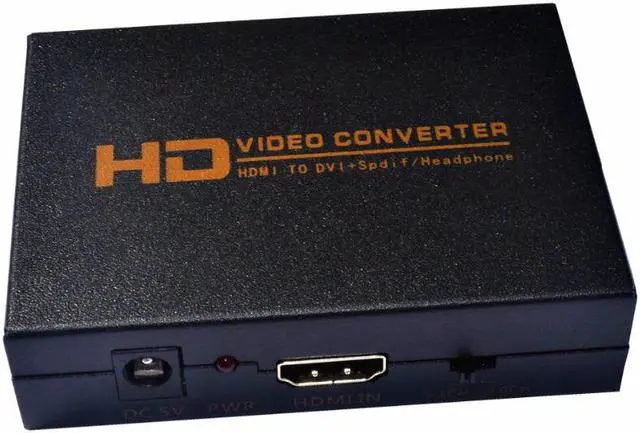 Alt view image 4 of 6 - kebidu HD Video Converter HDMI to DVI + SPDIF Headphone DC 5V 5.1CH 2.1CH for TV Projector Monitor DVI DTS AC3 PCM with Adapter