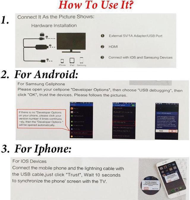 Alt view image 4 of 6 - MHL HDMI Cable For Samsung Galaxy S8 / Iphone 7 7 Plus Note 7 Huawei  Micro USB To HDMI Cable MHL Adapter HDTV TV Connector