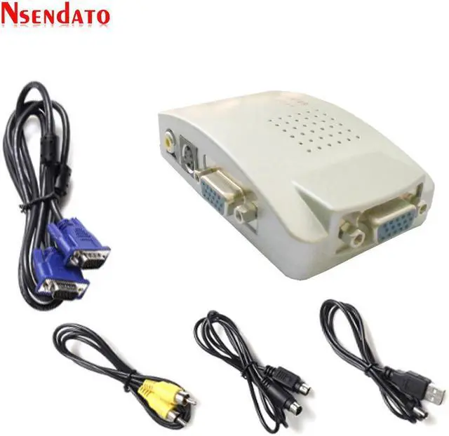 Alt view image 4 of 6 - Universal PC Converter Box VGA to TV AV RCA Composite Video Converter Adapter S-Video Switch Box for Computer Laptop NTSC PAL