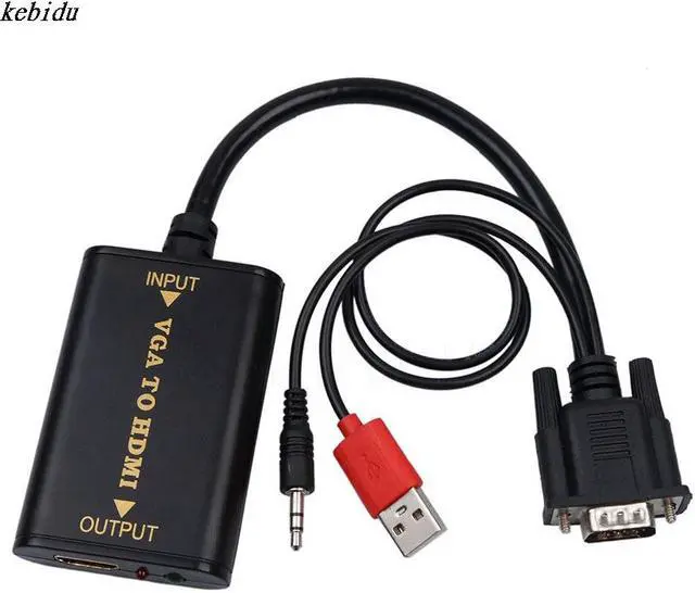 Alt view image 2 of 6 - kebidu 2017  VGA to HDMI Converter 1080P Converter HD Audio AV Converter HDTV Video Cable VGA2HDMI Adapter For TV PC