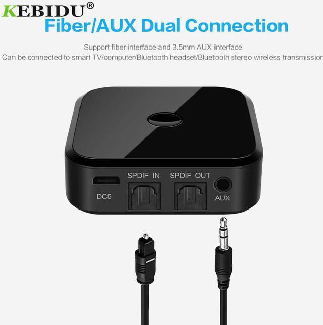 Alt view image 3 of 6 - KEBIDU TX16 Bluetooth Transmitter Receiver  3.5mm Aptx Wireless Stereo Adapter HIFI With Optical Toslink/SPDIF for Speaker TV