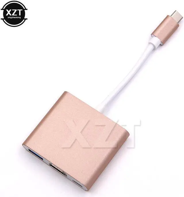 Main image of High Quality 3in1 Hub USB 3.1 Type C to 4K HDMI TV USB3.0 Video Adapter For Macbook Pro Type C HDMI Adapter Video Converter