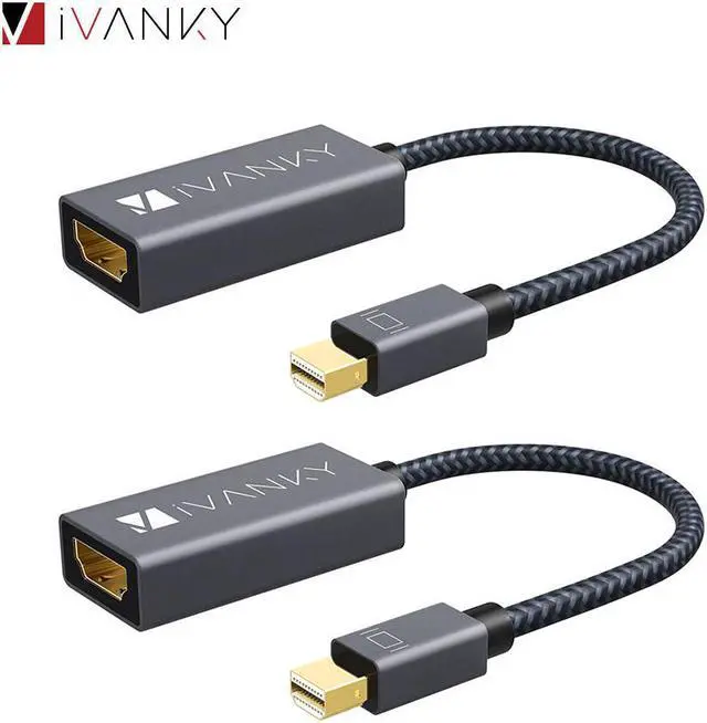 Main image of iVanky [2pcs/pack] Mini DisplayPort to HDMI Adapter 0.65ft Thunderbolt to HDMI Adapter for MacBook Air/Pro,Monitor,Projector,TV