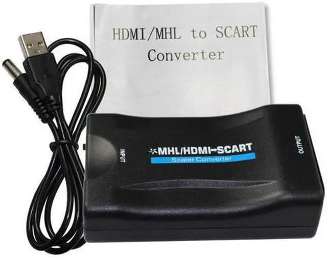 Alt view image 4 of 6 - 1080P HDMI to SCART Video Audio Upscale Converter AV Signal Adapter HD Receiver TV DVD with dc cable