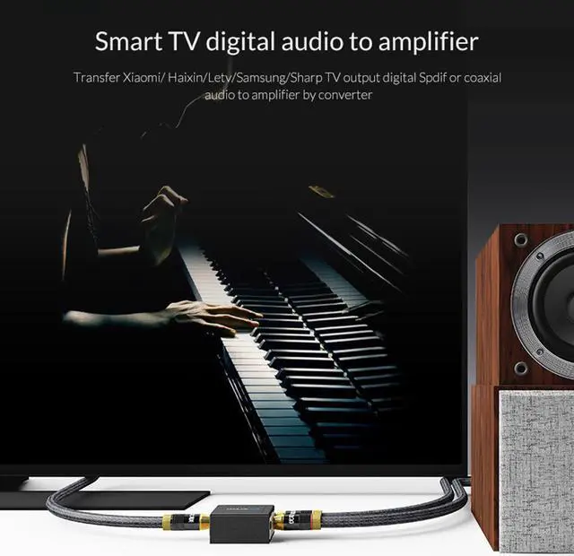 Alt view image 5 of 6 - Digital to Analog Audio Adapter 192KHz 24Bit DAC SPDIF Optical Toslink Coaxial to RCA 3.5 jack for Smart TV Box DVD ps4 xbox