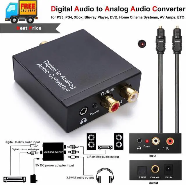 Main image of Arrival Optical Coaxial Toslink Digital to Analog Audio Converter Adapter RCA With 3.5mm Jack Kits Mayitr