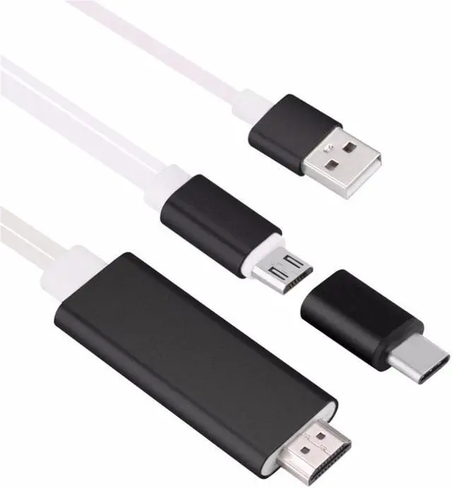 Alt view image 4 of 6 - 2 In 1 Type C and Micro USB To HDTV TV HDMI Adapter Charger Digital AV Cable with Audio USB Cable For Samsung Android iPhone