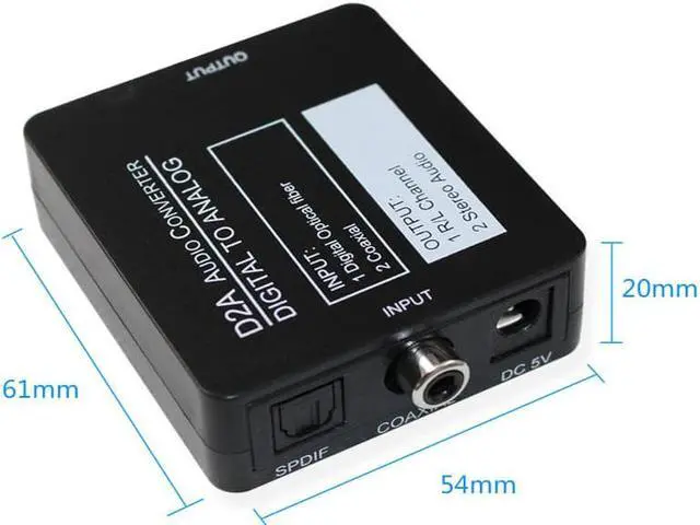 Alt view image 5 of 6 - Digital to Analog Audio Converter Amplifier Decoder Optical Fiber Coaxial Signal to Analog Stereo Audio Adapter 3.5MM Jack 2*RC