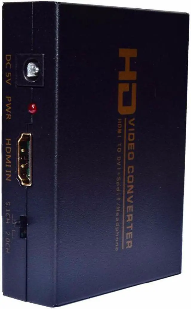 Alt view image 3 of 6 - kebidu HD Video Converter HDMI to DVI + SPDIF Headphone DC 5V 5.1CH 2.1CH for TV Projector Monitor DVI DTS AC3 PCM with Adapter