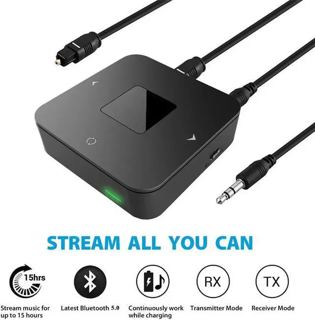 Alt view image 3 of 6 - mini Bluetooth 5.0 CSR8675 Aptx HD Low Latency Optical SPDIF Transmitter Receiver RCA Aux 3.5mm Wireless Audio Music TV Adapter