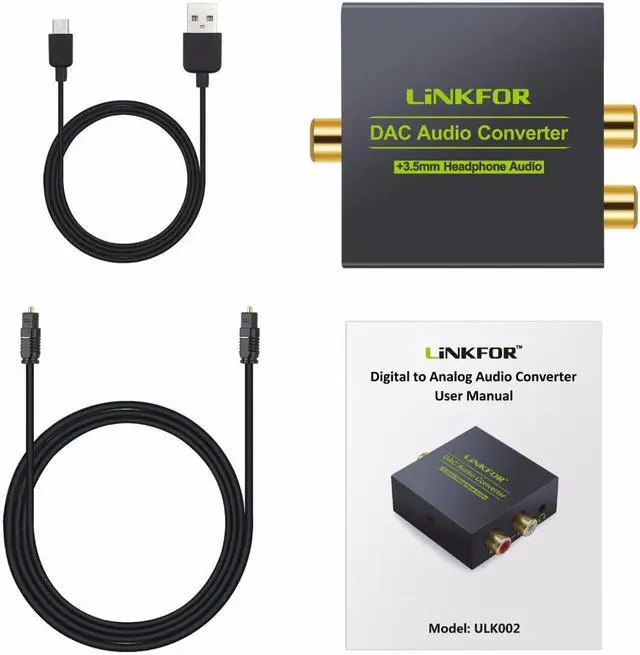 Alt view image 6 of 6 - Proster Optical Fiber Coaxial RCA Toslink Signal to Digital Analog Audio Converter Adapter DACFor Home Theater DVD AMP