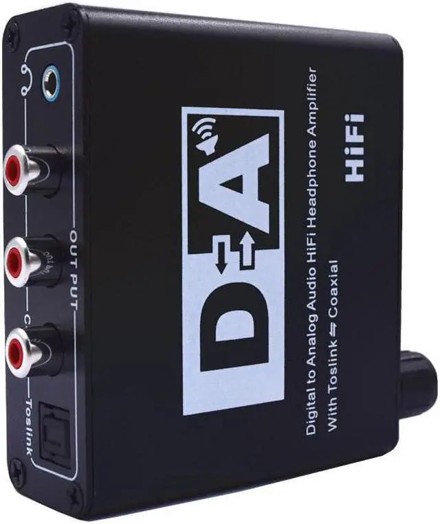 Alt view image 5 of 6 - Digital to Analog Audio Converter HiFi Headphone Amplifier With Toslink to Coaxial 2RCA 3.5mm Jack Stereo Audio Output Adapter