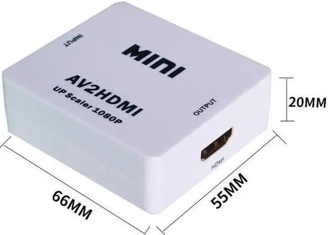Alt view image 2 of 6 - RCA to HDMI 720P 1080P Up Scaler AV2HDMI Mini AV to HDMI Signal Converter Adapter for TV,VHS VCR,DVD Records,+USB Cable+Gift Box