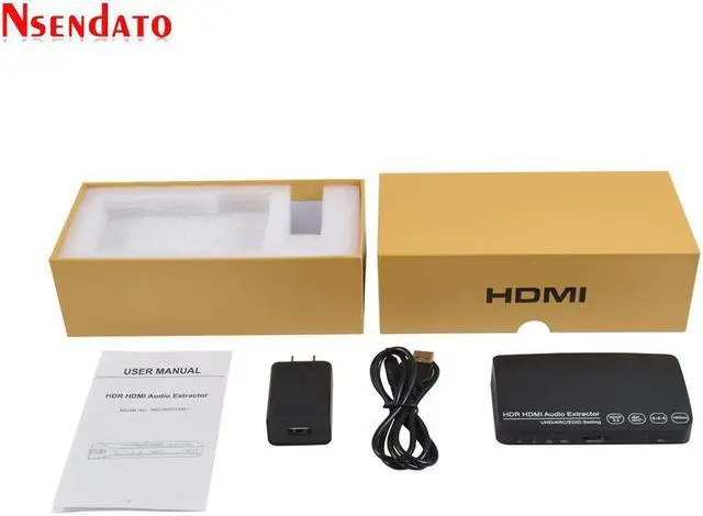Alt view image 6 of 6 - 1 In 1 Out HDR UHD HDMI 2.0 Audio Extractor Switcher 4k 60HZ HDR HDMI2.0 Audio Extractor Adapter with ARC EDID For PS4 DVD HDTV