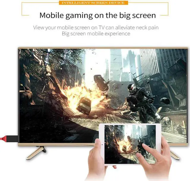Alt view image 6 of 6 - 1080P Micro USB to HDMI Cable Adapter Converter for Samsung S6/S7/S8 Plus iPhone HDMI Cable