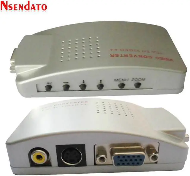 Alt view image 5 of 6 - Universal PC Converter Box VGA to TV AV RCA Composite Video Converter Adapter S-Video Switch Box for Computer Laptop NTSC PAL