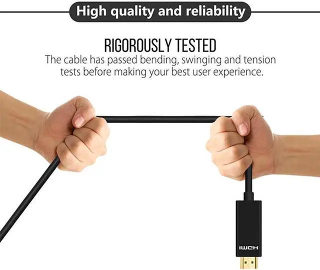 Alt view image 3 of 5 - TYPE-C 3.1 to HDMI Cable 1.8m USB3.1 Type C Male to HDMI Male Support 4K*2K Connecting Cable for Macbook Adapter TV projector