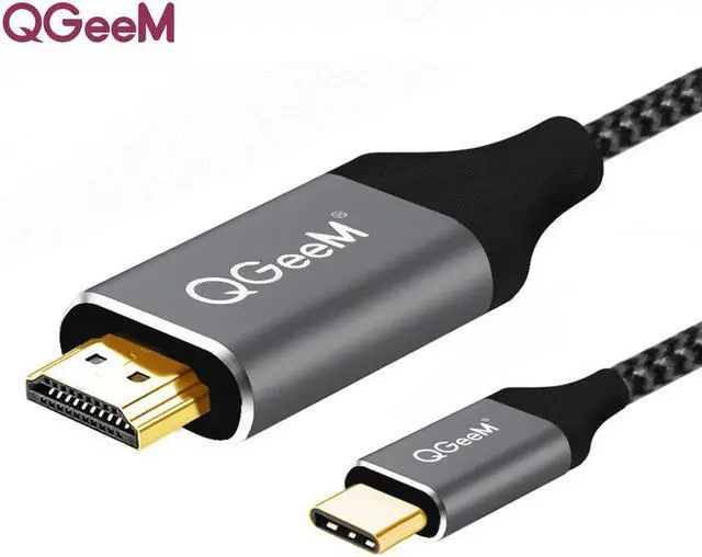 Main image of QGeeM USB C to HDMI 4K Cable adapter Thunderbolt 3 Compatible for huawei mate 20 macBook pro 2018 ipad pro galaxy S9 HDMI USB-C