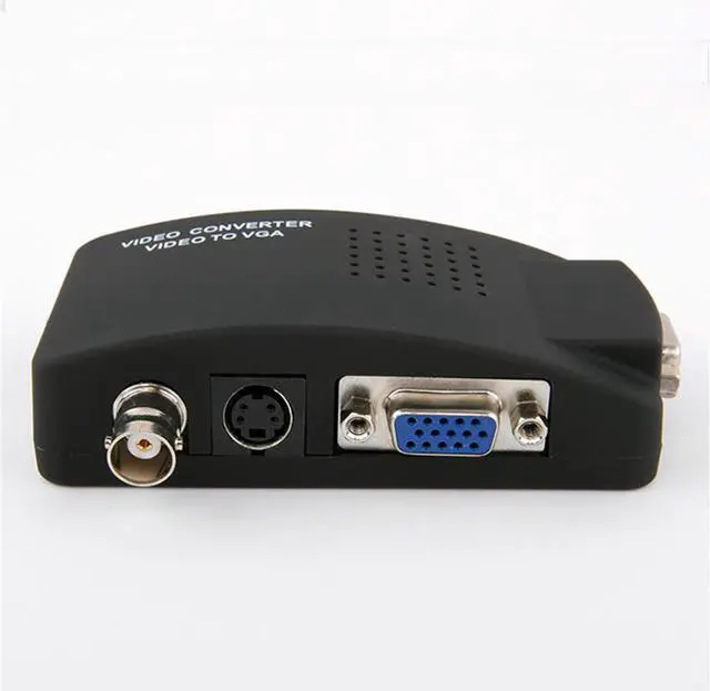 Main image of LEORY BNC to VGA Video Converter S-video Input to PC VGA Out Adapter Digital Switcher Box For PC TV Camera DVD DVR