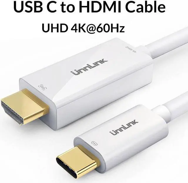 Main image of Unnlink USB C HDMI Cable Type C to HDMI Adapter UHD 4K@60Hz Thunderbolt 3 for MacBook Pro Galaxy S9/S8 Mate 20/10 Pro P20 TV