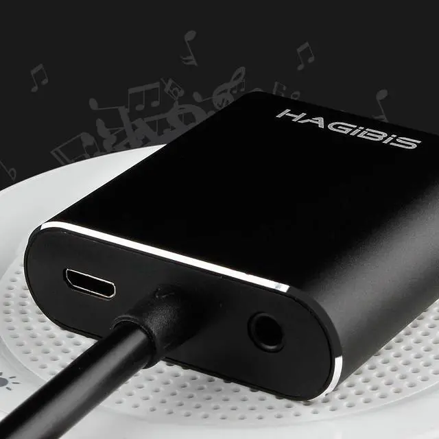 Alt view image 4 of 4 - Hagibis HDMI to VGA Converter Adapter Digital to Video Audio Cable HDMI VGA Connector for Mi box PS4 PC Laptop TV Box 16cm