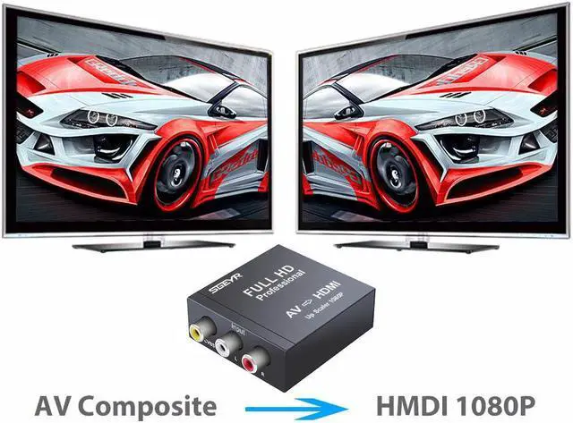 Alt view image 5 of 6 - AV RCA to HDMI Converter Composite 3 RCA Audio Video CVBS to HDMI Adapter AV HDMI Converter Box Upscaler 1080P 720P for VHS