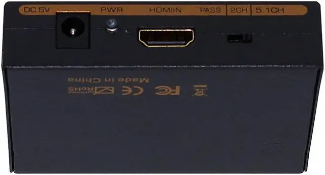 Alt view image 4 of 6 - HDMI Audio Extractor Splitter to SPDIF RCA Stereo L/R Analog Output Converter est with power adapter