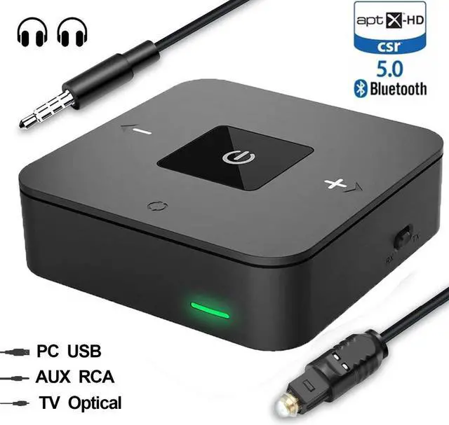 Main image of mini Bluetooth 5.0 CSR8675 Aptx HD Low Latency Optical SPDIF Transmitter Receiver RCA Aux 3.5mm Wireless Audio Music TV Adapter