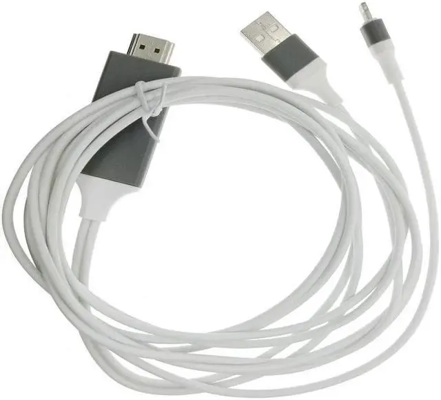 Alt view image 3 of 6 - MHL Cable for iPhone for  to Projector/TV 2M MHL To HDMI Cable 1080P HDTV Cable Adapter For iphone X
