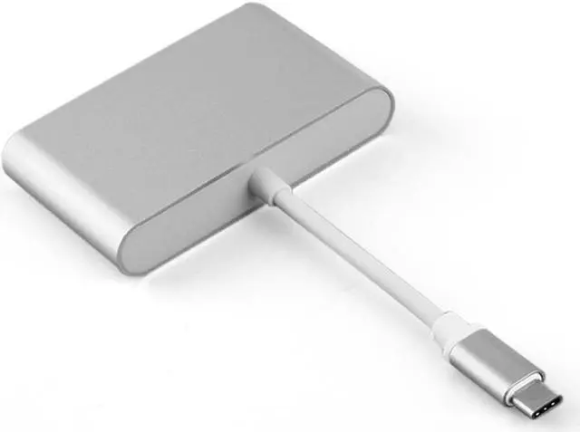 Alt view image 4 of 6 - USB Type C to VGA Adapter Multiport USB 3.1 Hub Type-C Female with Charging & Video Converter for Apple MacBook Projector TV
