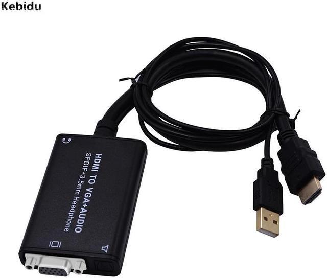 Alt view image 2 of 5 - Kebidu HDMI to VGA cable 1080P adapter Digital to Analog Converter for TV Box Laptop PC Computer Projector FOR PS3 Xbox360