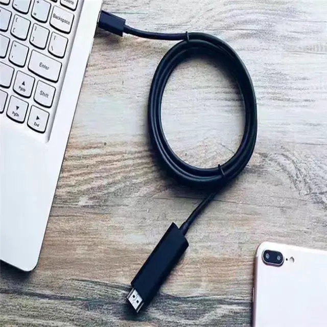 Alt view image 4 of 5 - TYPE-C 3.1 to HDMI Cable 1.8m USB3.1 Type C Male to HDMI Male Support 4K*2K Connecting Cable for Macbook Adapter TV projector