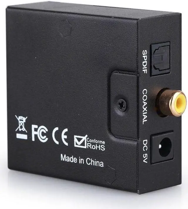 Alt view image 5 of 6 - Coaxial SPDIF / Optical Digital Audio input to RCA R/L Analog Audio 3.5mm Stereo Output Converter Adapter for HD DVD TV Computer