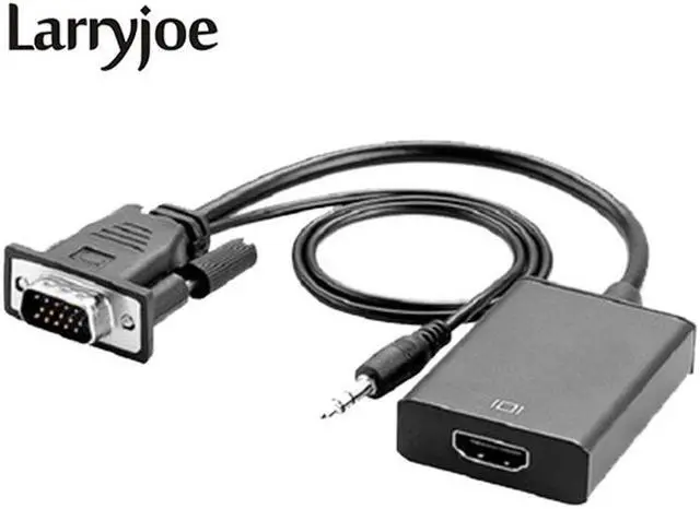Main image of Larryjoe 2018 est 0.15m VGA to HDMI Converter Cable Adapter with Audio 1080P VGA HDMI Adapter for PC Laptop to HDTV Projector
