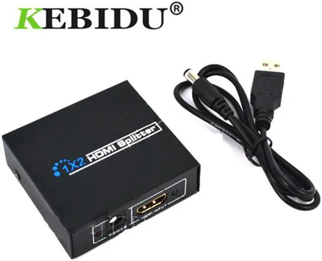 Main image of kebidu 1 to 2 HDMI SPlitter HDMI Switch Adapter for XBOX 360 PS3 1080P 3D HDTV HDCP TV Audio Video 5V 1A USB Power Supply Cable