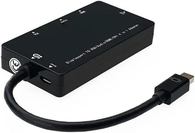Alt view image 2 of 6 - Hot 4 In 1 Mini DP To HDMI VGA DVI Audio Adapter Cable DisplayPort Thunderbolt Converter Power For Macbook Air iMac Surface Pro