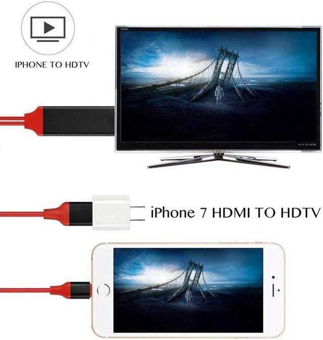 Alt view image 2 of 6 - FORNORM 1080P HDMI Cable For Lightning to HDMI HDTV TV Adapter USB Cable For iPhone5 5S 6 6 Plus 6S 6 Plus 7 8Plus